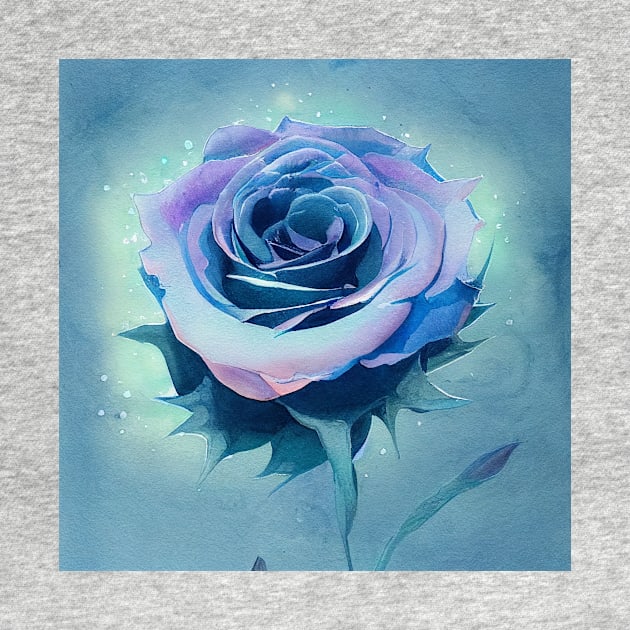 Cerulean-lila turquoise blue rose by fistikci